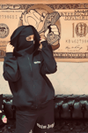 Siyah Bocgocofh Maskeli Kapüşonlu Sweatshirt