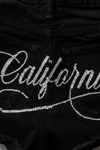 Siyah California Taşlı Y2K Mini Şort