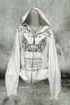 Siyah Crown Wings Gotik Y2K Unisex Kapüşonlu Unsiex Hırka