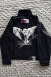 Siyah Deftones Entombed Kancalı Gabardin Grunge Gotik Y2K Unisex Ceket