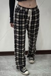 Siyah Ekoseli Beli Lastikli Y2K Unisex Eşofman