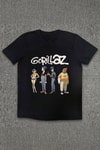Siyah Gorillaz Characters Unisex T-Shirt