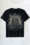 Siyah Gotik Double Skull Harajuku Y2K Unisex T-Shirt 