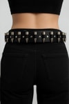 Siyah Gotik Silver Mermi Şeritli Y2K Kemer