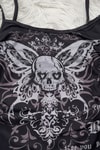 Siyah Gotik Skull Butterfly Wings Y2K Askılı Crop