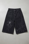 Siyah Gotik Spider Wodak Y2K Unisex Baggy Şort