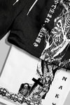 Siyah Gotik White Skeleton Cepli Şort
