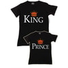 Siyah King & Prince Baba Oğul Aile T-Shirtleri