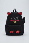 Siyah Maneki Neko Kawai Sırt Çantası