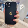 Siyah Minimal Sevimli Ay İphone Telefon Kılıfları