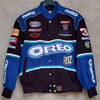 Siyah Oreo Mavi Parçalı Retro Unisex Bomber Ceket