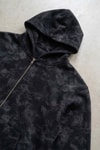 Siyah Sisli Streetwear Kapüşonlu Unisex Hırka