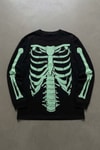 Siyah Skeleton Body Fosforlu Gotik Halloween Unisex Sweatshirt