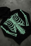 Siyah Skeleton Body Fosforlu Gotik Halloween Unisex Hırka