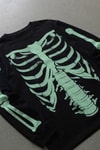 Siyah Skeleton Body Fosforlu Gotik Halloween Unisex Sweatshirt