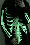 Siyah Skeleton Body Fosforlu Gotik Halloween Unisex Hırka