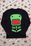 Siyah Skeleton Fosforlu Domo Kun Halloween Unisex Sweatshirt