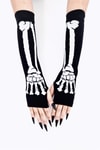 Siyah Skeleton Hand Gotik Kesik Parmak Kolluk