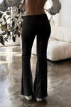 Siyah Slim Fit İspanyol Paça Eşofman