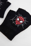 Siyah Spider Man Face Kesik Parmak Unisex Eldiven