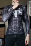 Siyah Spider Man Unisex Uzun Kollu T-Shirt