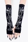 Siyah Spider Web Gotik Kesik Parmak Kolluk