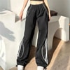 Siyah Spor Beyaz Şeritli Pantolon