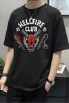 Siyah Stranger Things Hellfire Club Unisex T-Shirt 