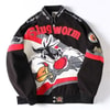Siyah Sylvester Slug Worm Retro Unisex Bomber Ceket