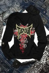 Siyah Tapout Gotik Y2K Uzun Kollu Crop