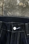 Siyah Ters Dikiş Skater Streetwear Y2K Unisex Baggy Pantolon