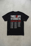Siyah Three Days Grace Alienation Tour Unisex Y2K T-Shirt