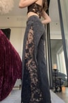 Siyah Tıkamalı Dantelli Vintage Baggy Pantolon