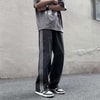 Siyah Vintage Three Lines Baggy Kot Pantolon