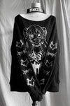 Siyah Yami Kawai Anime Y2K Sweatshirt