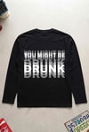 Siyah ''You Might Be Drunk'' Sırt Baskılı Y2K Crop Sweatshirt