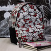 Suluklu Beyaz Hello Kitty Face Kolaj Okul Sırt Çantası