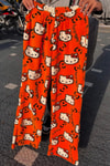 Turuncu Hello Kitty Collage Halloween Peluş Eşofman
