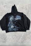 Yeni Siyah Gallows Skulls Y2K MMA Cyber Grunge Kapüşonlu Unisex Hırka