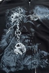 Yeni Siyah Gallows Skulls Y2K MMA Cyber Grunge Kapüşonlu Unisex Hırka
