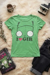 Yeşil I Love Invader Zim GIR Y2K Kısa Kollu Crop