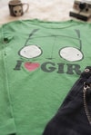 Yeşil I Love Invader Zim GIR Y2K Uzun Kollu Crop