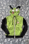 Yeşil Invader Zim Gir Kulaklı Y2K Unisex Hırka