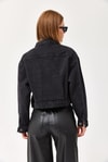 Cep Detaylı Denim Ceket Siyah