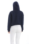 Nakışlı Kapüşonlu Oversize Sweatshirt Lacivert