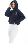 Nakışlı Kapüşonlu Oversize Sweatshirt Lacivert