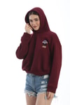 Nakışlı Kapüşonlu Oversize Sweatshirt Bordo
