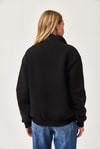 Nyc Nakışlı Fermuar Detaylı Dik Yaka Oversize Sweatshirt Siyah