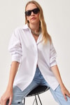 Oversize Basic Gömlek Beyaz