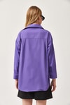 Oversize Basic Gömlek Lila